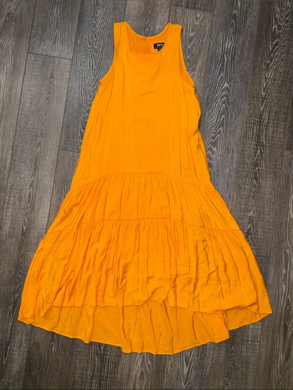Maeve Orange Sleeveless Tiered Maxi Dress